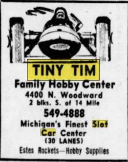 Tiny Tim Hobby Center - 1969 Ad 3 (newer photo)